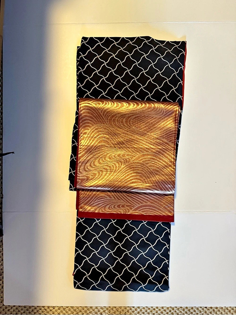 Kimono (komon) and Obi set